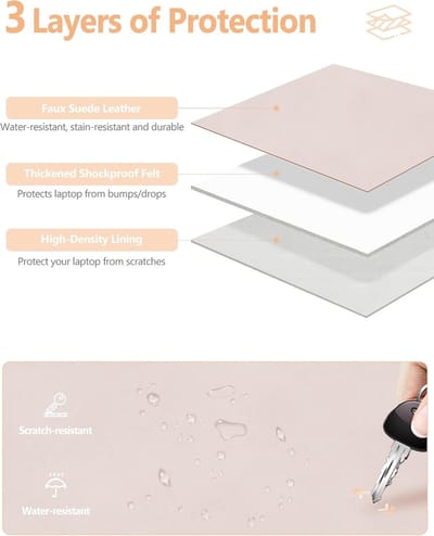 Laptop Sleeve Tas voor 13.3-14 Inch Laptops met Verstelbare Stand, Geschikt voor MacBook en Surface, Bescherming en Stijl in Apricot Kleur