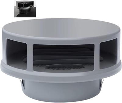 Ventilatie Afdekking - Lucht Rooster - Luchtstroom Beheer - Regen Defense Systeem - 80mm - Zwart