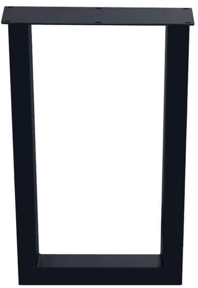 Stalen U tafelpoot zwart 60 bij 8 cm en hoogte 100 cm (8 x 8 cm) - Set van 2 stuks