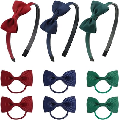 9-delige Haarbanden Set met Schattige Strikjes voor Meisjes - Multicolore Hoofdbanden voor School, Feestjes en Verjaardagen - Mode Haaraccessoires voor Kinderen en Vrouwen