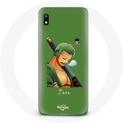 Coque pour Samsung Galaxy A10 One piece Manga Zoro epée zwart