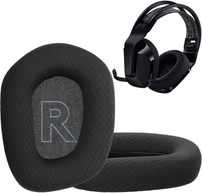 kwmobile 2x fluwelen oorkussens geschikt voor Logitech G733 koptelefoons - Kussens voor over-ear-koptelefoon in zwart