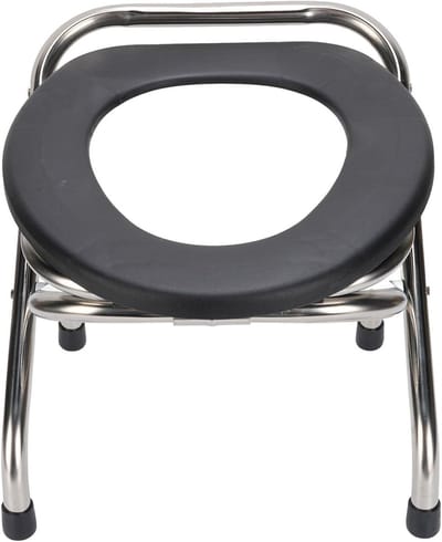 Opvouwbare toiletstoel - Draagbare pottenstoel - Buitenrecreatie - Antislipbasis - 30 cm - Grijs