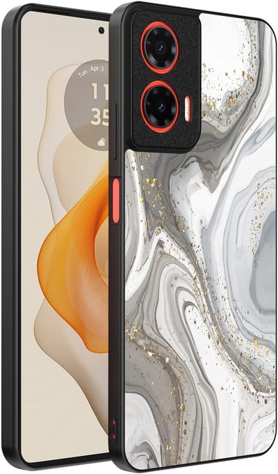 Smartphonica Telefoonhoesje Geschikt voor Motorola Moto G Stylus 2024 met marmer opdruk - TPU backcover case marble design - Zilver geschikt voor Motorola Moto G Stylus 2024
