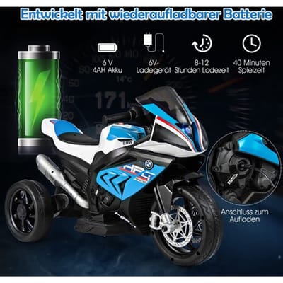 Coast 3-wielmotorfiets opladen kan worden opgeladen met muziek 82,5 x 42 x 54 cm blauw
