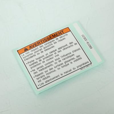Autocollant sticker avertissement pour scooter Suzuki 125 Burgman 1995 à 2000 68319-33E31-000 Neuf