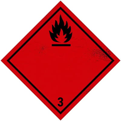 ADR klasse 3 brandbare vloeistoffen bord | Sign Again materiaal | 10 x 10 cm