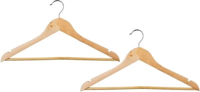 5Five Kledinghangers - 8x - hout - 44 x 23 cm - kleerhangers