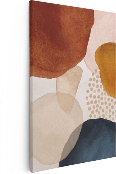 Artaza Canvas Schilderij Abstract Beige - 20x30 cm - Klein - Wanddecoratie Modern - Muurdecoratie Woonkamer - Kamer Accessoires Geometrisch