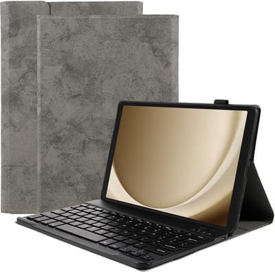 Just in Case tablet Hoes met Toetsenbord geschikt voor Samsung Galaxy Tab A9 - QWERTY Bluetooth Keyboard Case - Vintage Grijs