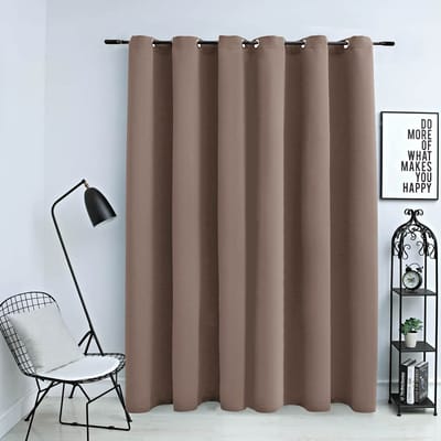 vidaXL - Gordijn - verduisterend - met - metalen - ringen - 290x245 - cm - taupe