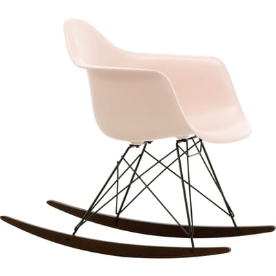 Vitra - RAR Eames Plastic Armchair - zachtroze RE - zwart - sleden esdoorn donker