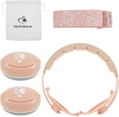 Baby gehoorbescherming - Oorkappen baby - Geluidsreductie - Verstelbare hoofdband - 16x17x8cm - Roze