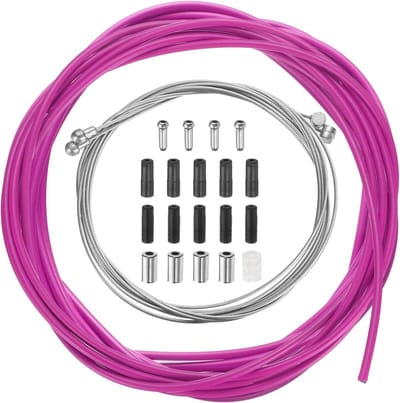 Fiets Kabel Set - Rem en Versnelling - Soepel Fietsen - Roestvrij Staal Kern - 2.5 Meter - Paars