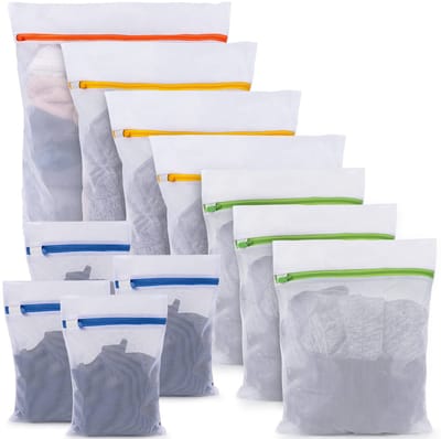 Waszak voor wasmachine 11 stuks, waszak met ritssluiting, waszak voor beha, reizen, schoenen, koffer, sokken