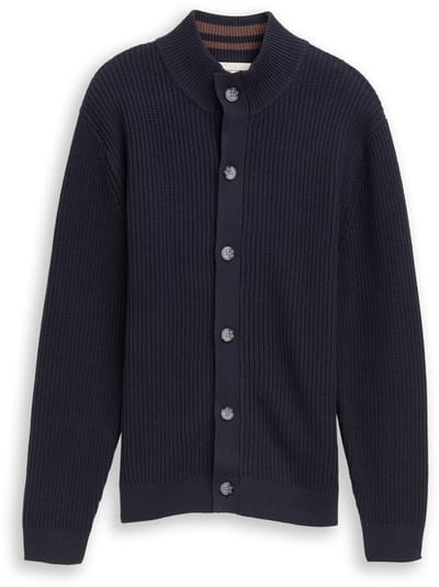 Tom Tailor - Gebreid vest met knoopsluiting - Maat M - sky captain blue