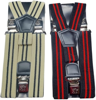 Heren - Dames Bretels – 3 x brede stalen clips bretel - Unisex volwassenen -Motorrijders – Spijkerbroek – Beroepskleding – Skikleding