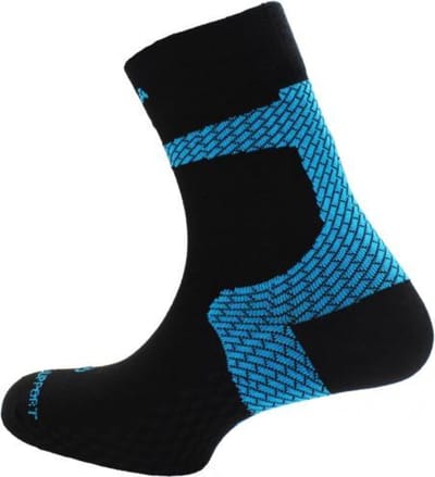 Enforma Achilles Ondersteunende Sportsokken - Medium Compressie - Voorkom Blessures & Spierpijn - Sneller Herstel - Zwart/Blauw - XL (45-47)