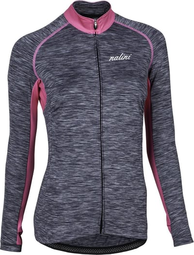 Nalini Nunki Dames Fietsshirt Lange Mouwen Grijs Roze