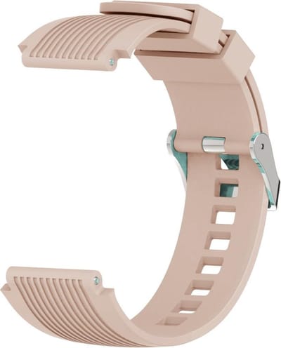 Geschikt voor Samsung Galaxy Watch (46MM) Siliconen Bandje Vertical Stripe |Beige| One Size