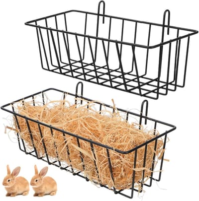 Robuust metalen frame voor hooi, voederdispenser en houder voor kleine dieren, ideaal voor konijnen en hazen, perfect voor stallen en kooien