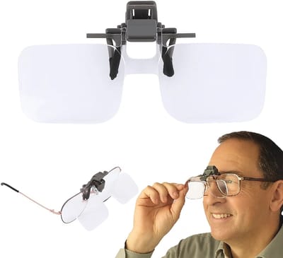 Clip-on Vergrootglas I Opzet-Bril Loep I Loepbril Insectenloep I Vergrootglas bril I 2X Vergroting