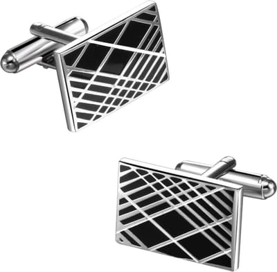 Fako Bijoux - Manchetknopen - Blok Ruit - 21x14mm - Zilverkleurig