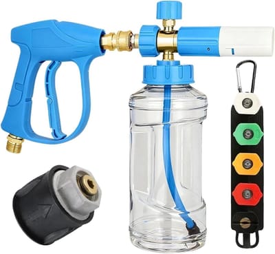Hogedrukreiniger Schuimreservoir - Schuimlans Set - Auto Ramen Reinigen - 5 Sproeiers Instelbaar - K2-K7 Adapter - Zoals Afgebeeld