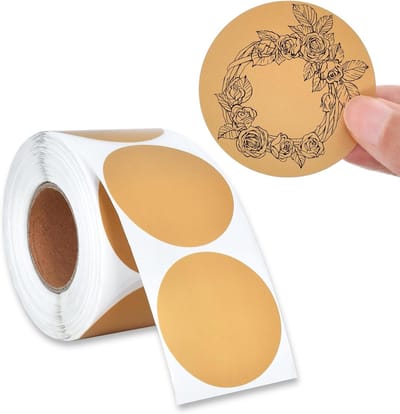 Ronde Stickers van 50mm - 600 Stuks Zelfklevende Etiketten voor Kantoor, Retail en Thuisgebruik, Ideaal voor Inventaris en Organisatie