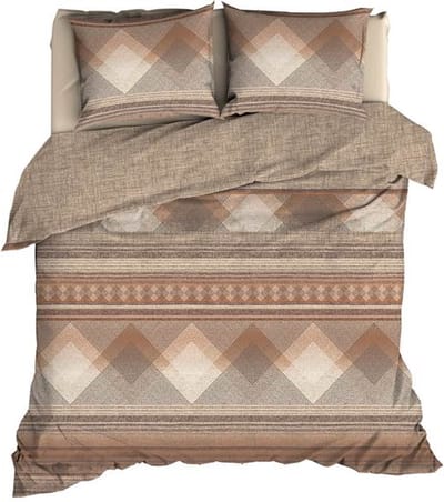 Satin d'Or Courban Dekbedovertrek - Tweepersoons - 2-persoons (200x200/220 cm + 2 slopen) - Terra