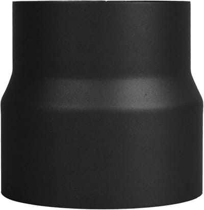 Kachelpijp Reductie 130 mm naar 120 mm Zwart Metaal - Rookkanaal Verloopstuk