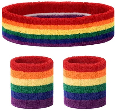 QTTVBTNA -Haarband + 2 Polsbanden – Ademend Badstof – Sneldrogend & Comfortabel – Voor Fitness en Sport