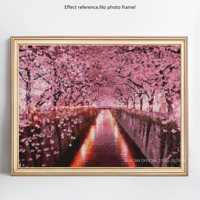 Diamantmozaïek Bloemenbos 5D DIY Diamantschilderij Borduurwerk Kruissteek 20X30CM pink