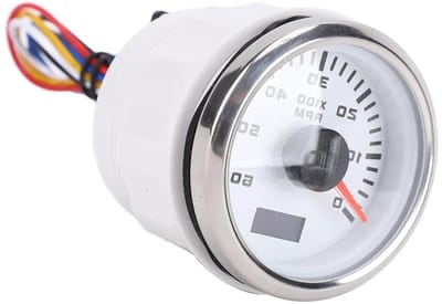 Toerenteller met Urenteller - Toerentalmeter Motor - Motorbewaking Voertuigen - 6000 RPM Bereik - 52 mm - Zilver