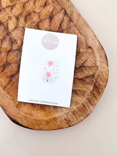 Antislip Haarspeldje Madelief - Roze - Antislip Haarspeldjes - Haarspeldjes voor Baby & Newborn - Haaraccessoires voor Meisjes & Kinderen - Kraamcadeau