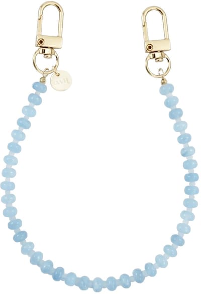 xoxo Wildhearts telefoonkoord - Dusty Blue - Kort koord - Geschikt voor iPhone - Geschikt voor Samsung - Universeel - Phone cord - Telefoonketting - Koord voor telefoon - Telefoon hanger - Kralenketting - Blauw