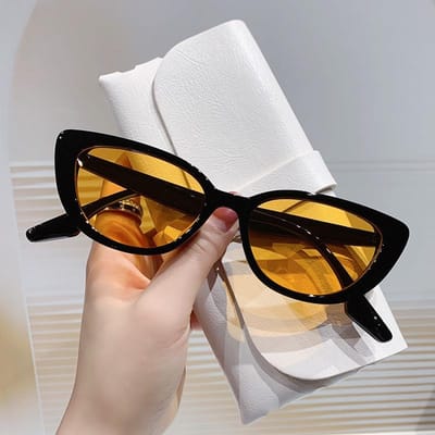 Europese en Amerikaanse Modetrend Straatfotografie Cat Eye Zonnebril Mode Driehoekige Bril Heren en Dames Montuur Zonnebril