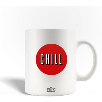 Mug en Céramique Poster Logo CHILL Style Rouge avec Ombre