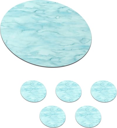 Onderzetters voor glazen - Rond - Waterverf - Patronen - Marmer - 10x10 cm - Glasonderzetters - 6 stuks