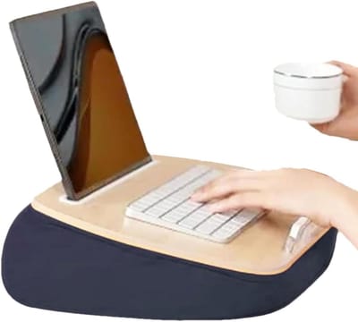 Kussen Tablethouder - Leeskussen Bureau - Comfortabel Lezen - Verstelbare Kijkhoek - 14 x 28.5 cm - Grijs