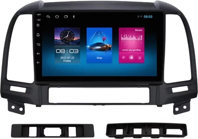 Autoradio met bluetooth - Carplay - Voor Hyundai Santa Fe 2 (2006-2012) - Geschikt voor Apple en Android - Stereo - Navigatie - Navigatiesysteem auto - 1GB 16GB