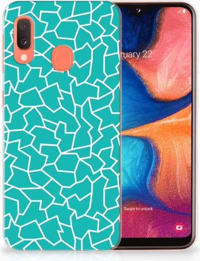 Samsung Galaxy A20e Hoesje maken Cracks Blue
