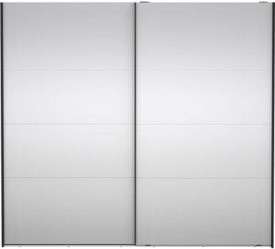 Catania schuifdeurkast 2 deuren met spiegel 245x220cm mat zwart.
