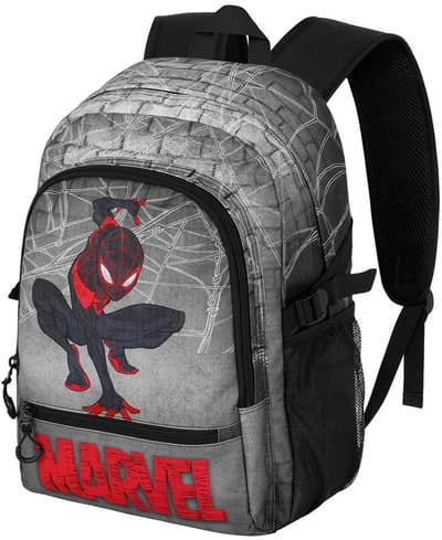 Karactermania - Marvel - Spiderman Spin - FIGHT FAN 2.2 Rugzak - Backpack handbagage met trolley bevestiging - Grijs