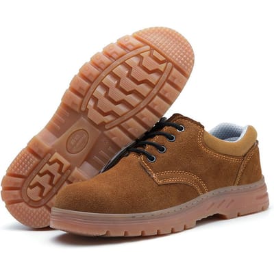 Chaussures d'assurance de travail pour hommes, chaussures de travail de soudage électrique légères, respirantes, anti-écrasement et anti-perçage, été Baotou 45 brown