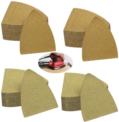 SnelShoppen - Vinger Schuurpapier Set van 100 Stuks, 40 x 50 mm, Korrel 100 en 120, Schuurvellen voor Hout, Metaal, Meubels, Vernis, Universeel Compat