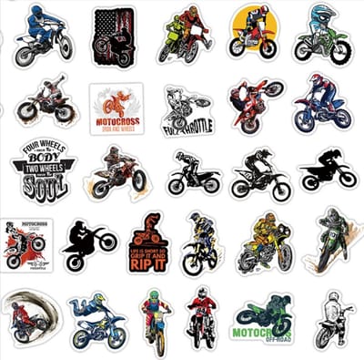 50x Motorcross stickers - Motor / Crossmoter stickers - Motorsport - Laptop / Journal stickers - Motor liefhebbers - Multicolor - Jonyx