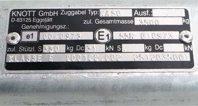 Knott adapterplaat - hartmaat 166/207mm - hoogte 50 mm