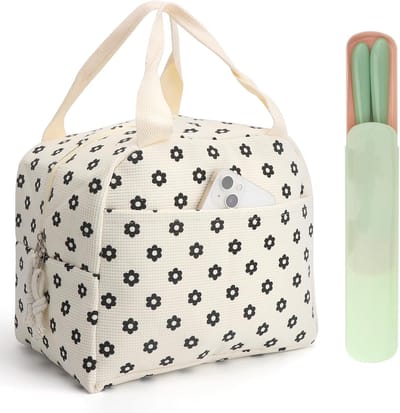 Lunchtas voor dames - 26 x 18 x 21 cm - herbruikbare mini-koeltas - lunchtas voor onderweg - werk - school - picknick