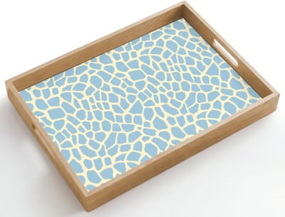 Dienblad hout 50x35 cm - Schootdienblad - Giraf - Modern - Blauw - Borrelplank rechthoek - Plateau dienbladen